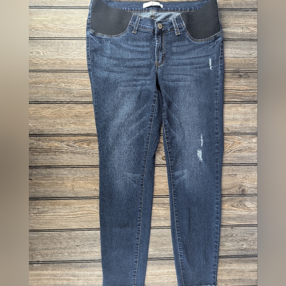 KanCan Women's Skinny Jeans - Dark Blue and Black
